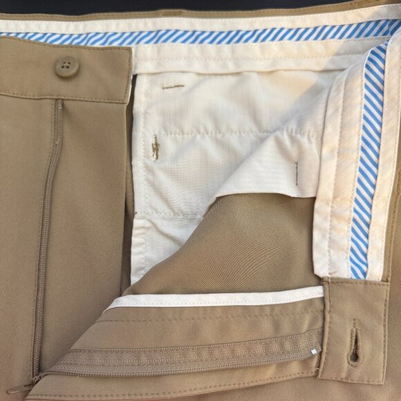FootJoy Flat Front Chino Golf Pants Men's 36x32 Tan Performance Preppy Stretch - Picture 9 of 12